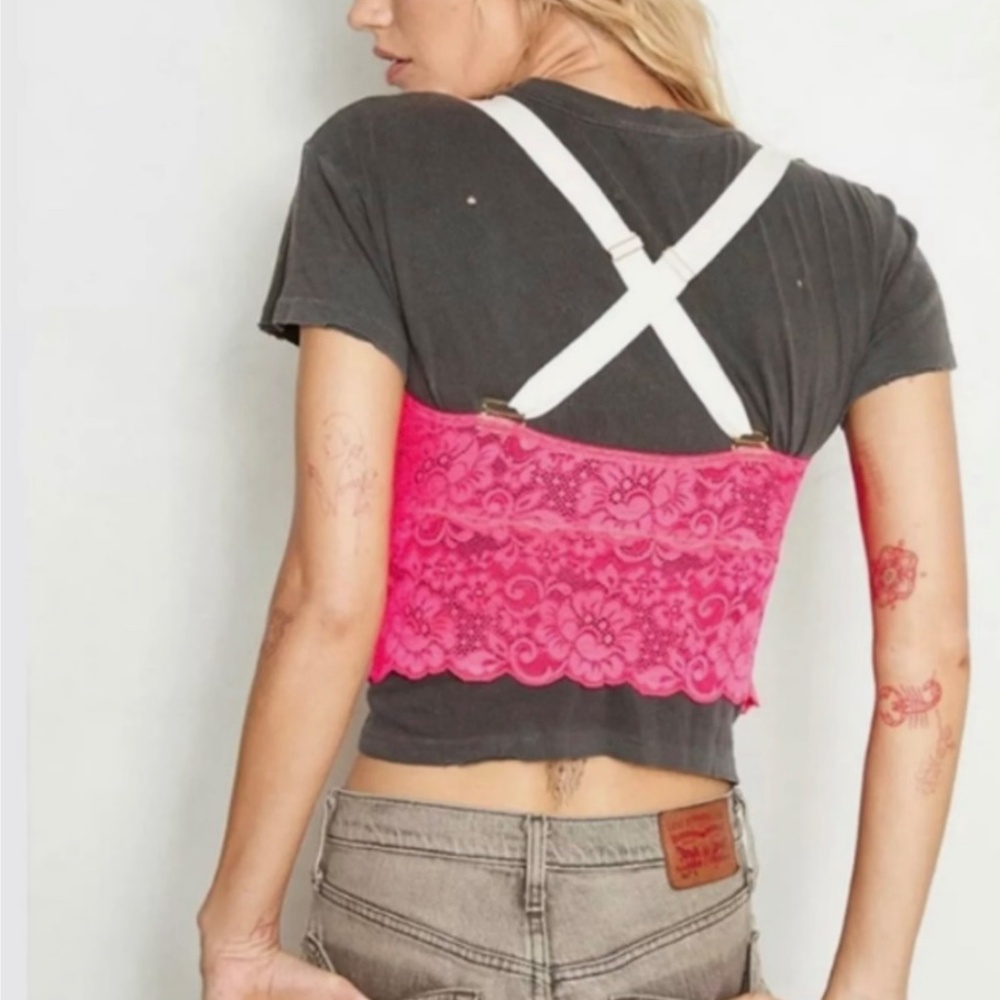 We Are HAH- by Free People- Bust a Move Lace Bustier Top in HAHt Lava - Picture 2 of 6